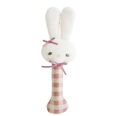 Bunny Stick Rattle Rose Check - By Alimrose Alimrose